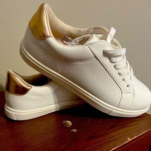 Torrid, Size 12W white and gold sneakers!